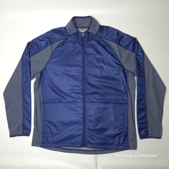 Rhone Tech Terry Full Zip Track Jacket Tasman Blue Gray Size XL With Back Pocket - Picture 2 of 14